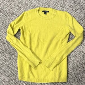 Lands' End Women's Bright Yellow Crewneck Cashmere Sweater